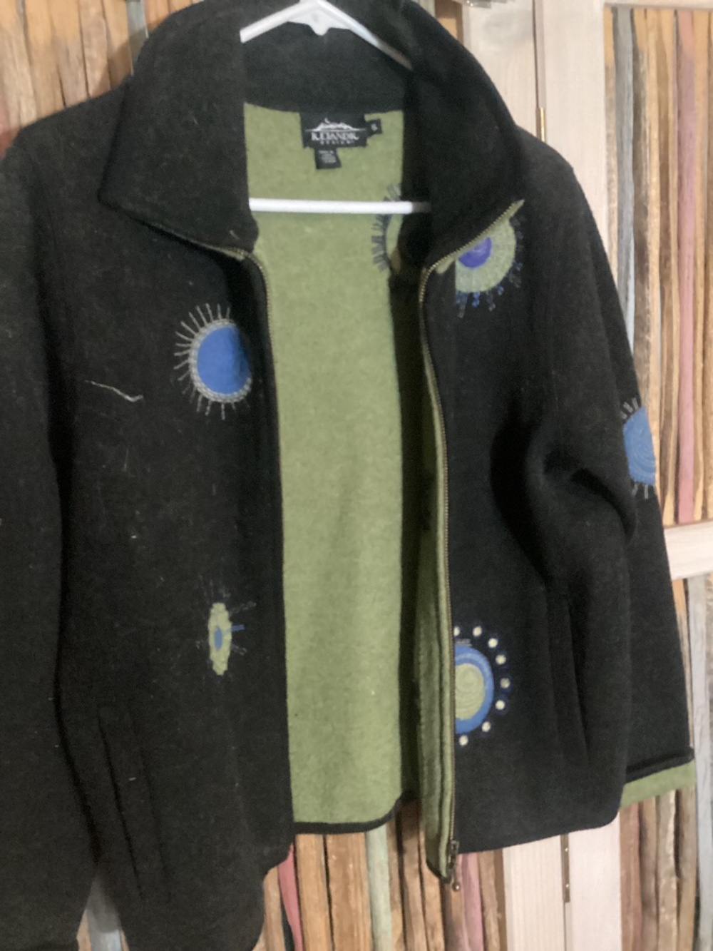 Icelandic Charcoal Gray Embroidered Jacket - Small